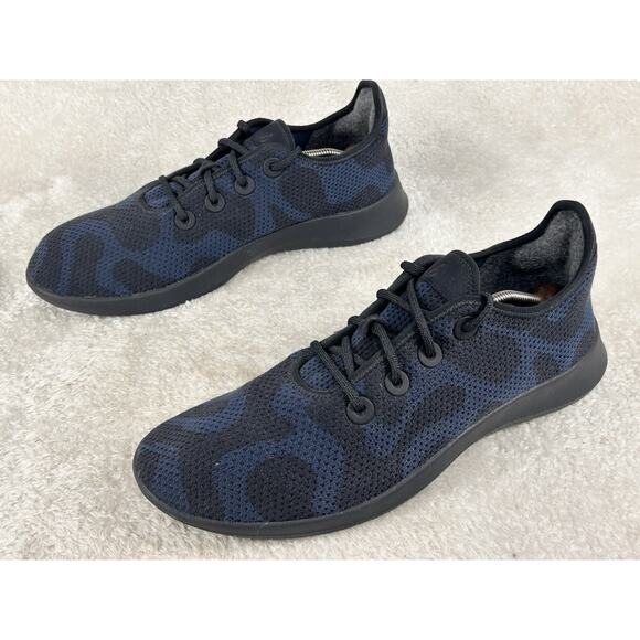 ALLBIRDS Men's Tree Runners Sneakers Size 13 Blue Black Camo Lace Up Shoes - Picture 2 of 6